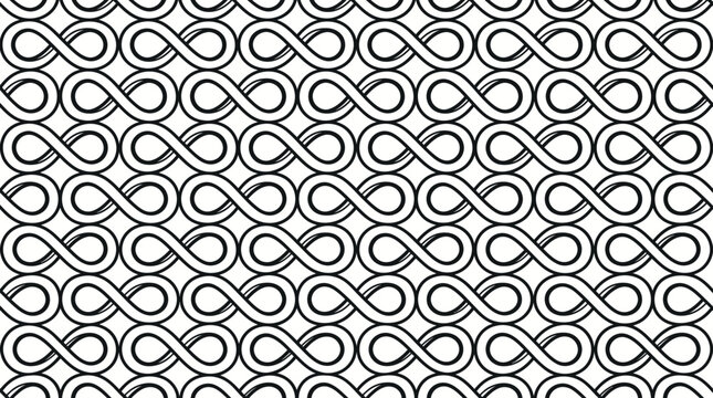 Monochrome geometric circles pattern with seamless tiling and concentric rings across a textured background.