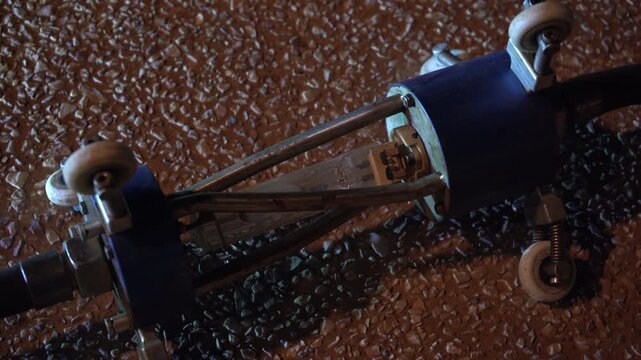 Close-up of a robotic UV light train for trenchless pipe repair turning on, flashing green then glowing intensely bright. Essential B-roll for modern plumbing and infrastructure repair content.
