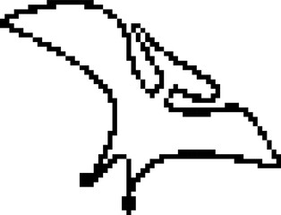 retro pixel pterodactyl flying dinosaur game sprite vector isolated on transparent background © Oleh