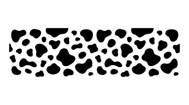 Black and white cow pattern border with cow print animal pattern surface