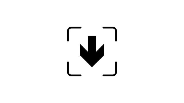 Download icon animation with scanning laser light effect on white background.
