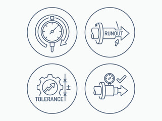Fototapeta premium Industrial Machine Measurement and Quality Icons