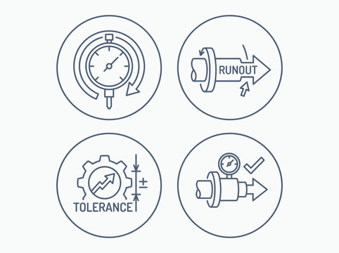 Industrial Machine Measurement and Quality Icons