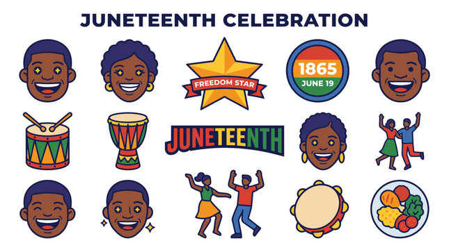 Juneteenth Celebration Icons and Graphics