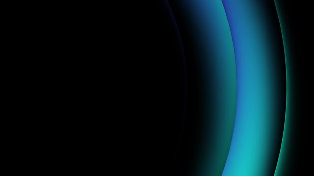 Dynamic fractal glass effect background featuring flowing waves Futuristic neon of blue and teal gradients against a deep black void. Modern, futuristic, and clean motion graphic.