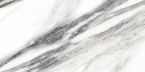 Obraz premium White luxury statuario marble with gray veins, white slab tiles marble, glossy statuarietto slab marble stone texture for digital wall and floor tiles used for kitchen, bathroom countertops.