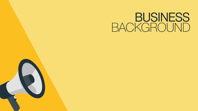 Yellow background with megaphone and text business background