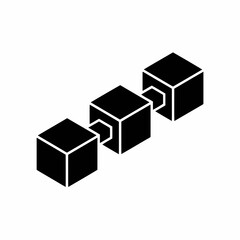 Fototapeta premium Blockchain technology icon, isometric style digital block chain connection symbol