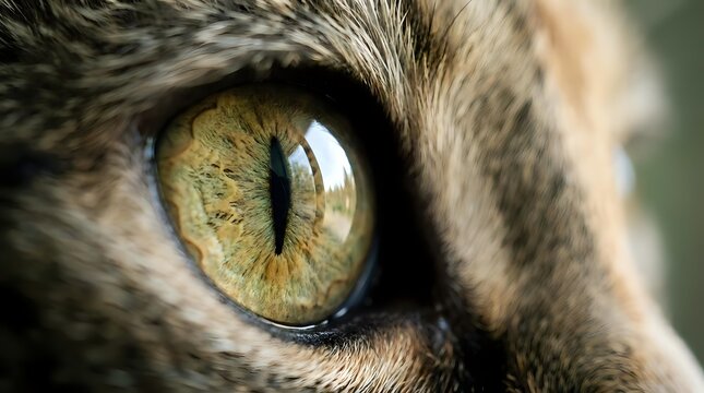 Close-up macro shot of golden yellow owl eye with detailed iris patterns and feather texture surrounding the eye socket for wildlife photography.