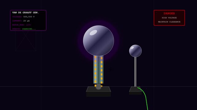 Retro Dither Halftone Van de Graaff Generator Animation