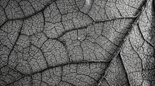 Intricate Macro Detail of Dried Leaf Vein Structure Texture Background
