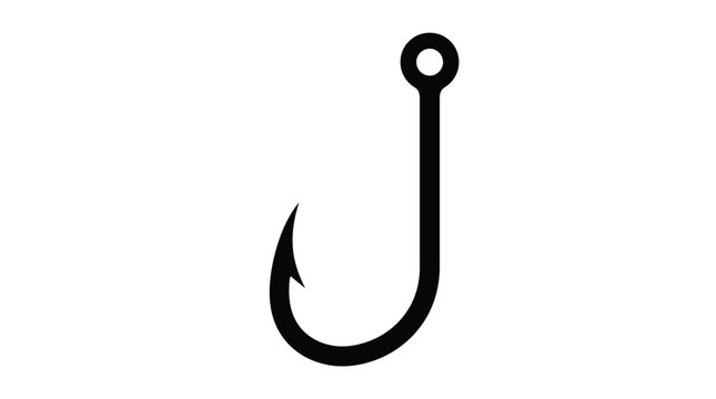 Fishing hook icon flat design on white background