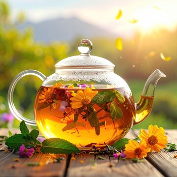 Floral teapot