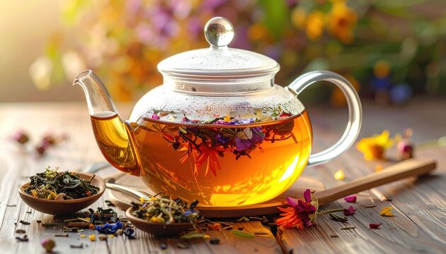 Floral tea pot