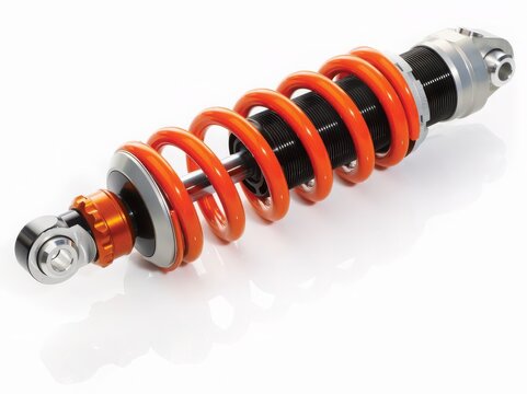 Red performance car suspension coilover kit
