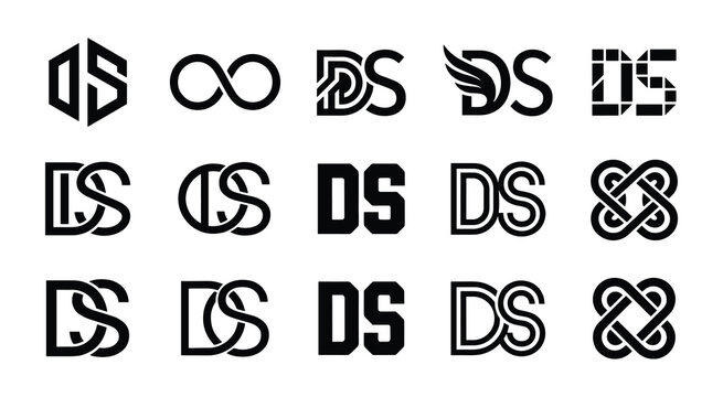 Ds monogram logo collection: innovative lettermark variations with monogram lettermark alphabet initials identity typography creative abstract collection variation stylized business