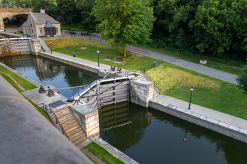Fototapeta premium Rideau Canal Locks Gates - Ottawa, Ontario, Canada