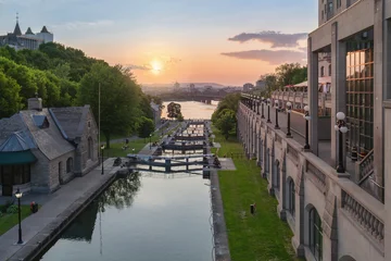 Rideau Canal Locks at sunset - Ottawa, Ontario, Canada © diegograndi