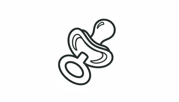 Pacifier baby soother with black outline and white background simple design featuring pacifiers, soothers, infant with newborn and comfort elements