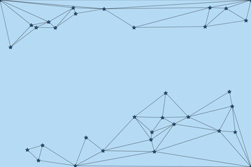 Celestial star constellation map with dark blue markers and thin black line connections. © T25T