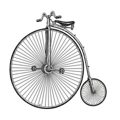 Naklejka premium Vintage Penny Farthing Bicycle Design.