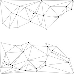 Polygonal mesh network illustration with black lines and dots forming unique geometric structures. © T25T