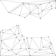 Dynamic geometric constellation background with connected black dots and lines in vector format. © T25T