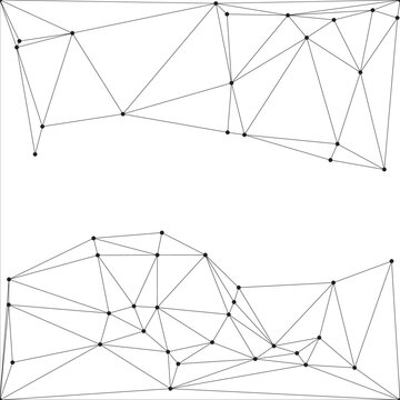 Connected dots and lines vector background with minimalist polygonal wireframe design on white surface.