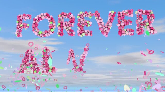 FOREVER ALWAYS Romantic Wedding Animation with Elegant Love Typography Background