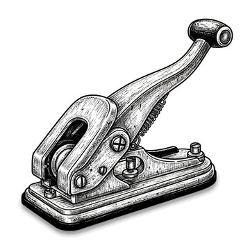 Hole punch metal office tool device.