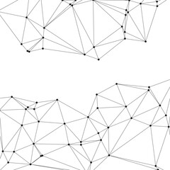 Fototapeta premium Abstract geometric line connection background with black dots and plexus effect.