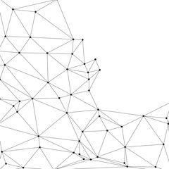 Obraz premium Abstract science background featuring connected nodes and triangular mesh.