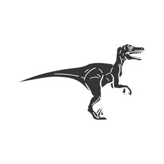 Fototapeta premium Hand drawn velociraptor raptor dinosaur prehistoric predator reptile doodle icon vector