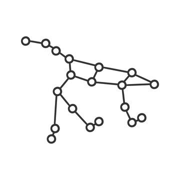 Hand drawn ursa major constellation big dipper star doodle icon vector