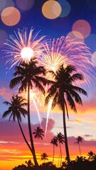 Obraz premium Fireworks palms