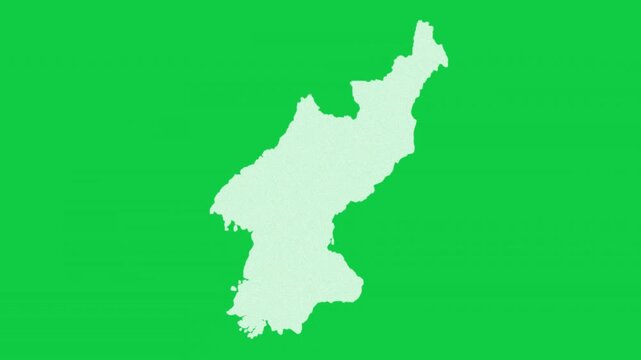 North Korea static effect map pop animation green background