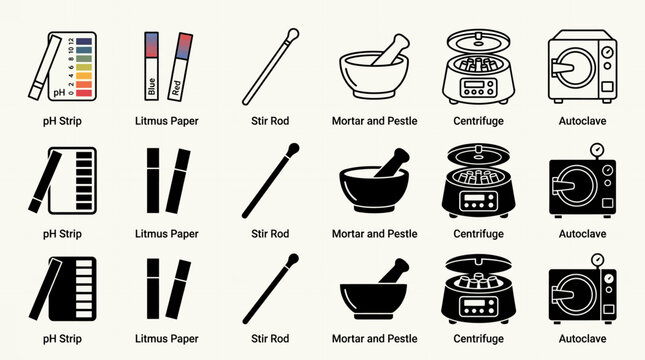 Labware Scientific Laboratory Equipment and Supplies Vector Illustration