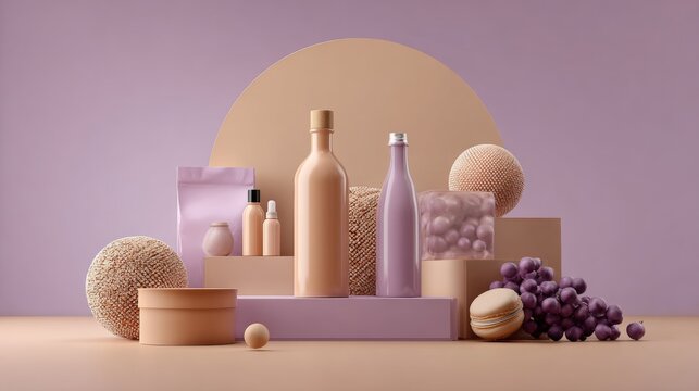 Elegant Pastel Cosmetic Bottles with Minimal Styling