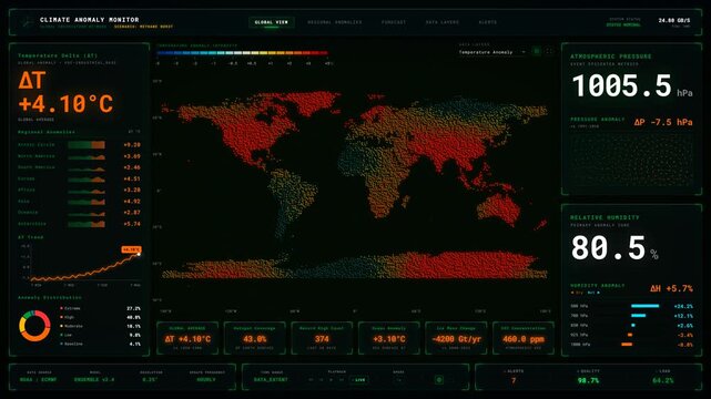 Comprehensive: Climate Anomaly Monitor Heatmap. Procedurally generated via human-authored React/JavaScript code; Not AI-Generated.