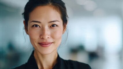 Fototapeta premium Confident Businesswoman Smiling in Office