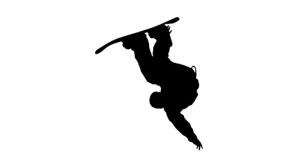 Extreme Snowboarder Jumping Air Trick Silhouette © Ating