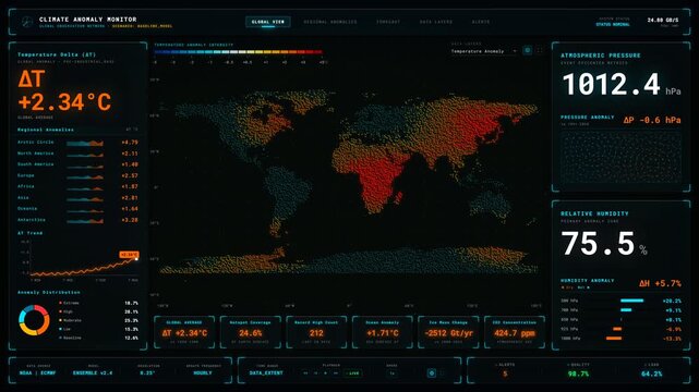 Strategic: Climate Anomaly Monitor Heatmap. Procedurally generated via human-authored React/JavaScript code; Not AI-Generated.
