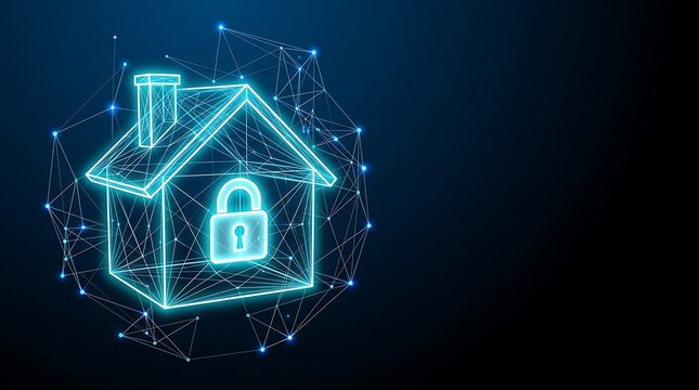 Konsep Keamanan Rumah Digital Terhubung dengan Jaringan, Sistem Cerdas Terlindungi
