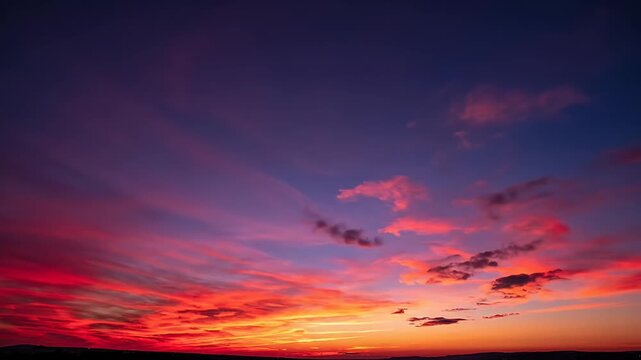 Vibrant sunset sky with colorful clouds and dramatic lighting