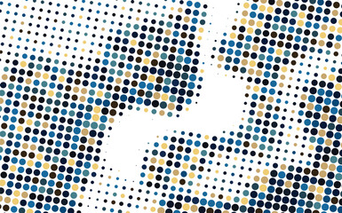 Fototapeta premium Colorful halftone dots pattern with blue and yellow tones