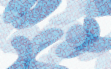 Halftone pattern with blue dots on white background © MorshedBD