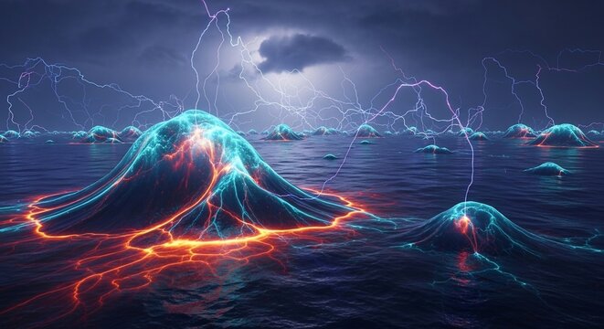 Electrical storm over water