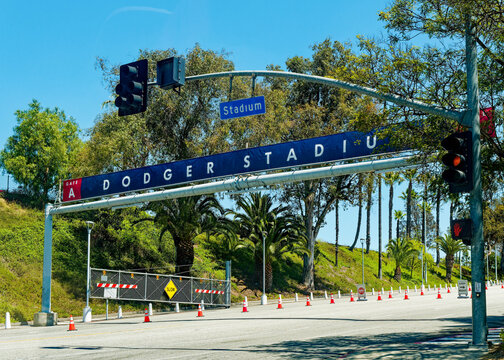 Dodger Stadium Gate A Entrance on Stadium Way in Los Angeles
