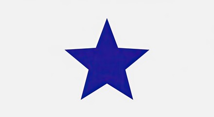 Obraz premium Bright Blue Five-Pointed Star Symbol Graphic Illustration on a Clean White Background - Abstract Geometric Shape Design