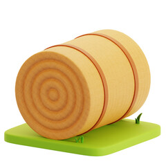 Hay Bale on Green Grass 3D Illustration © Art by Mochi